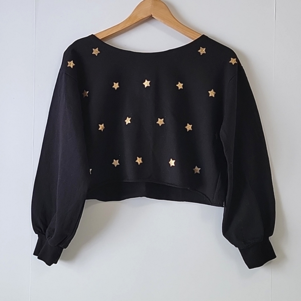 Beach Riot Sparkle Stars Sweatshirt Size Medium
